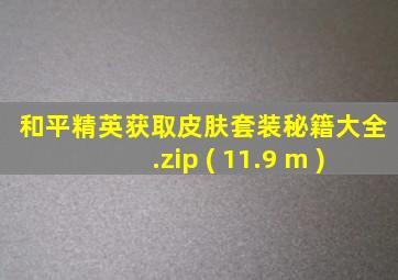 和平精英获取皮肤套装秘籍大全.zip ( 11.9 m )